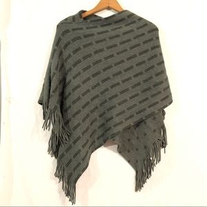 SOLD //Reversible Shawl Pullover With Fringe
